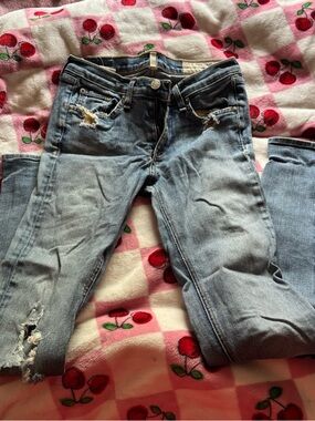 rag & bone Light Blue Distressed Skinny Jeans